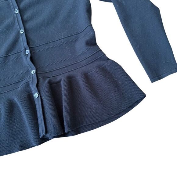 J Jason Wu Cardigan Peplum Sweater Black Medium - Picture 4 of 4